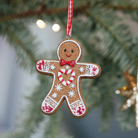 Елочная игрушка "Пряничный человечек" 8 см, в ассортименте