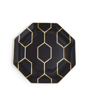 Тарелка Arris Gio Gold 23 см, черная