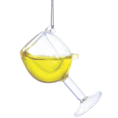 Елочная игрушка "Бокал белого вина" 6,4 см