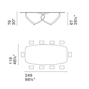 Стол Calligaris Breeze 249х119 CS4143, Bronze