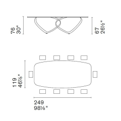 Стол Calligaris Breeze 249х119 CS4143, Bronze