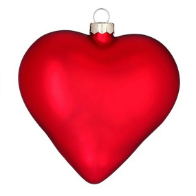 Елочная игрушка "Сердце" 8 см, красная матовая