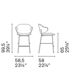 Стул полубарный Calligaris Holly CS2038, Grey