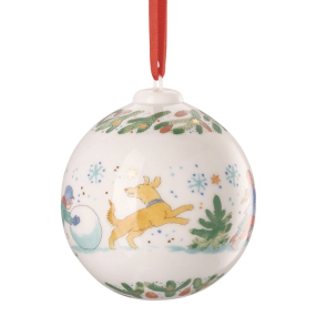 Елочный шар "Лепим снеговика" 6 см