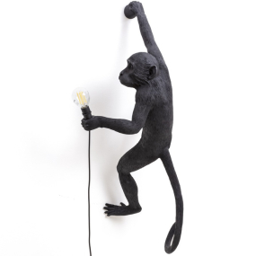 Лампа настенная Seletti Monkey Lamp Hanging 65 см, черная, версия 2