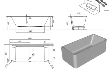 Ванна Kolpa-San Elektra-SP 185х85, акриловая, с сифоном, белая