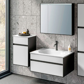 Зеркальный шкаф Kolpa-san TO 80 BL LED, 80x70, с подсветкой, черный