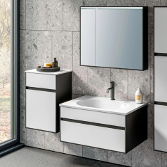 Зеркальный шкаф Kolpa-san TO 80 BL LED, 80x70, с подсветкой, черный