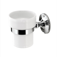 Стаканчик керамический Devon & Devon Cavendish WM03CR, с держателем, хром