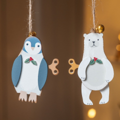 Елочная игрушка "Пингвин с ключиком" 9 см, в ассортименте