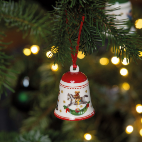 Новогодняя игрушка "Колокольчик" 6,5 см, красная