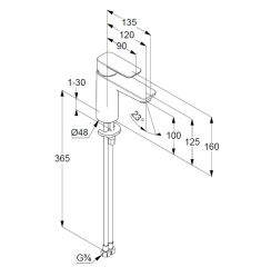 Смеситель для раковины Kludi Pure&Style 402923975, черный матовый