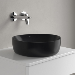 Раковина накладная Villeroy & Boch Antao 40х40, CeramicPlus,4A7240R7, TitanCeram, Pure Black