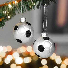 Новогодняя игрушка "Футбольный мяч" 5 см