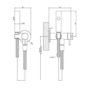 Смеситель для гигиенического душа Gessi 316 45131.707, брашированный черный PVD