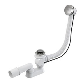 Сифон для ванны AlcaPlast siphon A55K-80-VE-01, 80 см, автомат, комплект, хром