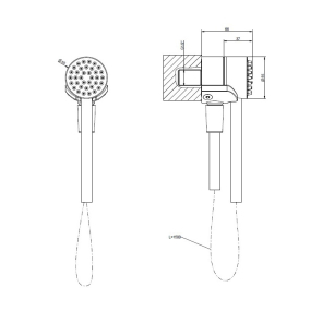 Комплект для душа Gessi HI-FI 63199.707, брашированный черный PVD