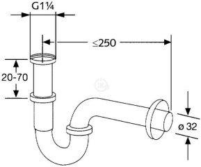 Сифон для раковины Kludi Universale 1025005-00, хром