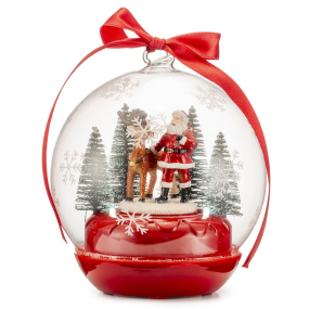 Фигурка музыкальная "Шар: Санта и олень" 13х16 см