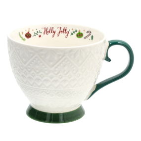 Чашка для завтрака Holly Jolly 445 мл, белая