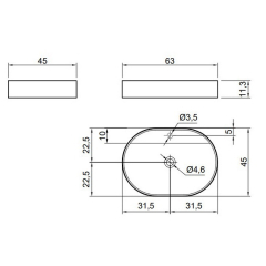 Раковина Antonio Lupi Simplo 63х45, из Flumood, с клапаном, белый матовый