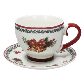 Чашка для завтрака с блюдцем "Гирлянда" 480 мл