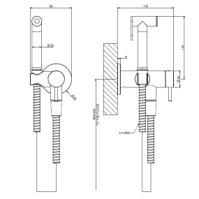 Смеситель для гигиенического душа Gessi 316 45130.030, медь PVD