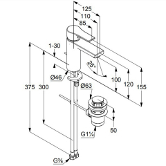 Смеситель для раковины Kludi Zenta SL 482900565, с клапаном, хром