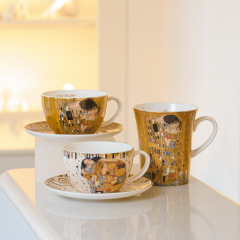 Чашка для капучино с блюдцем "Поцелуй" 300 мл