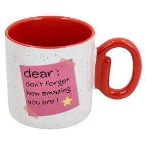 Кружка "Dear: don't forget how amazing you are!" 380 мл, красная