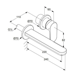 Внешняя часть Kludi Louva 242455375 смесителя для раковины, белый матовый