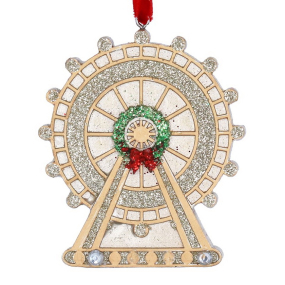 Елочная игрушка "Колесо обозрения London Eye" 8 см, цвет золото