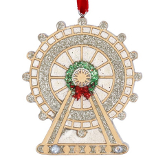 Елочная игрушка "Колесо обозрения London Eye" 8 см, цвет золото