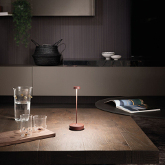 Лампа настольная Zafferano Swap 29 см, красно-оранжевая