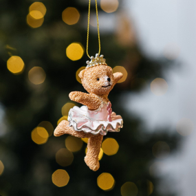 Новогодняя игрушка "Плюшевая балерина" 10 см, в ассортименте