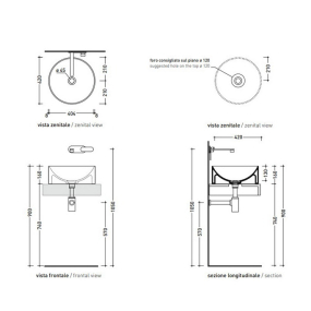 Раковина накладная Flaminia Twin 42х42 TW42C, белая
