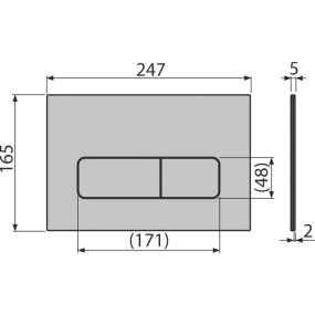 Панель смыва Alca Flat MOON, алюминий матовый