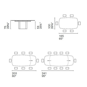 Стол Calligaris Yoroi 165(241)х100 CS4150-S, Bronze