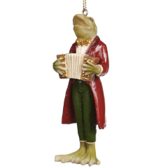 Игрушка на елку "Лягушка и аккордеон" 10,5 см