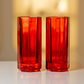 Набор бокалов лонгдринк Versace Medusa Lumiere Rhapsody, 2 шт, цвет красный