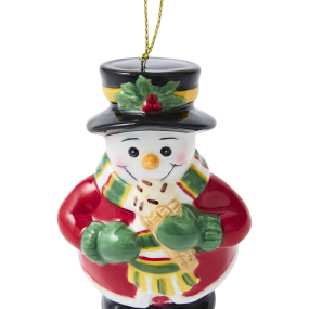 Елочная игрушка Spode Christmas Tree Ornaments "Снеговик с мороженым" 9 см