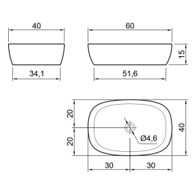 Раковина Antonio Lupi Senso, 60х40, из Flumood, с клапаном, белый матовый