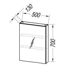 Зеркальный шкаф Kolpa-san Naomi TON 50 DC, 50x70, темный бетон
