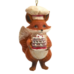 Елочная игрушка "Лиса-повар" 8,9 см