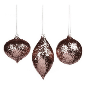 Елочный шар 8 см, в ассортименте, цвет розовое золото