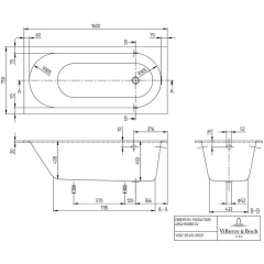 Ванна квариловая Villeroy & Boch Oberon 160х75 UBQ160OBE2V-01