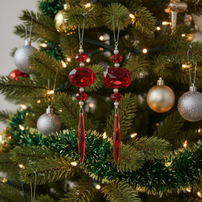 Елочная игрушка "Капля-сосулька красная" 17 см, цвет в ассортименте