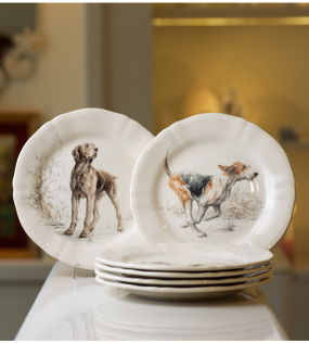 Набор салатных тарелок Sologne 23,2 см, 6 шт (собаки)