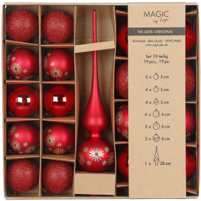 Набор украшений для елки "One-Two-Tree!", 19 предметов, цвет красный
