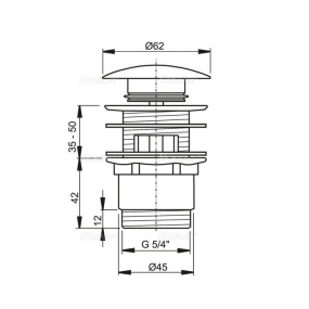 Донный клапан AlcaPlast A390, Click-Clack, 5/4", хром